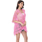Open Front Crochet Cover-Up with Floral Pattern and Short Sleeves