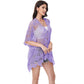 Open Front Crochet Cover-Up with Floral Pattern and Short Sleeves