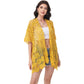 Open Front Crochet Cover-Up with Floral Pattern and Short Sleeves