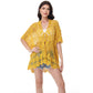 Open Front Crochet Cover-Up with Floral Pattern and Short Sleeves
