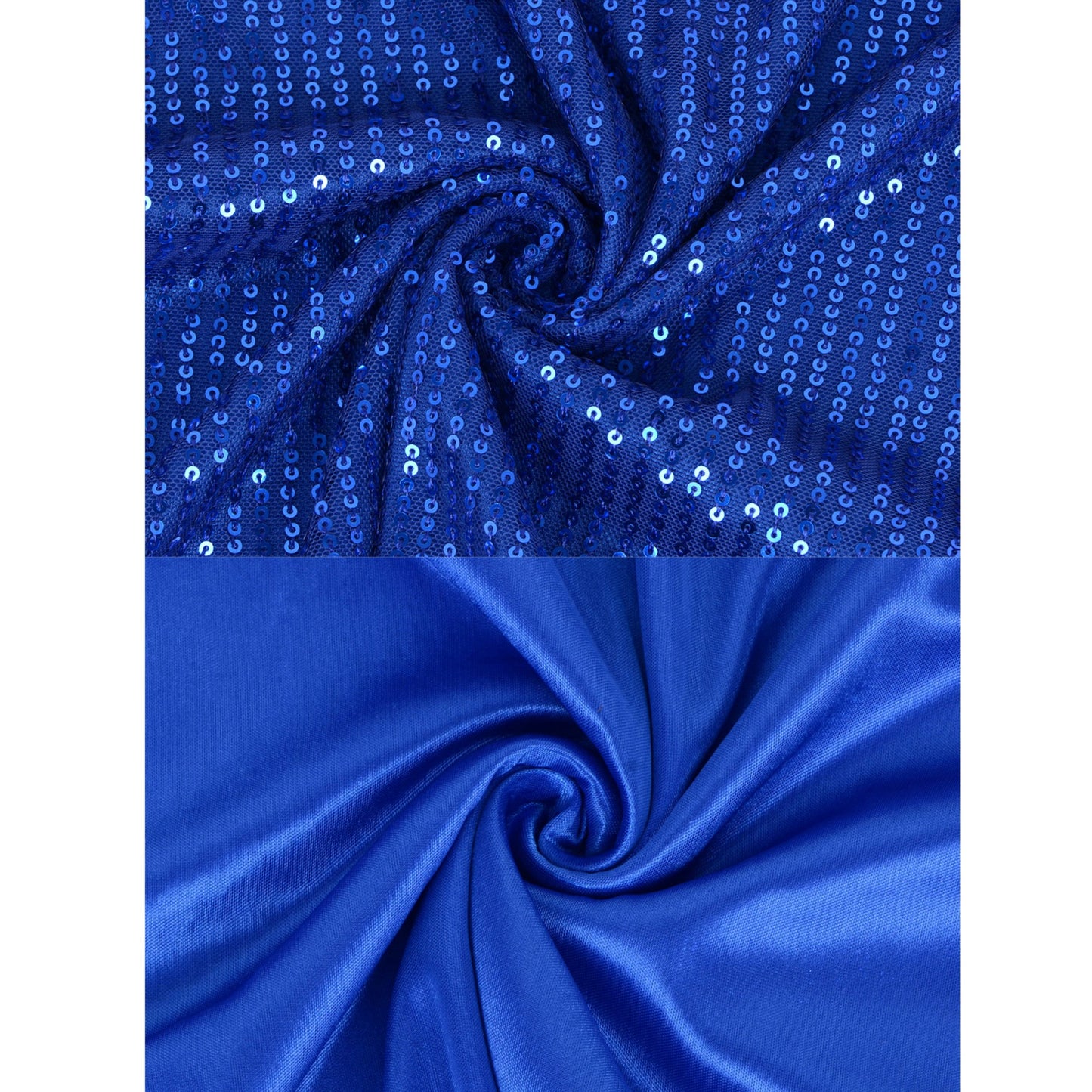 Sheer Mesh Long Sleeve Top with Sequin Front Panel and Crew Neckline