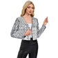 Sequin Open Front Cardigan with Long Sleeves and Cropped Fit