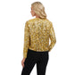 Sequin Bomber Jacket with Zipper Front and Ribbed Trim