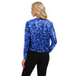 Sequin Bomber Jacket with Zipper Front and Ribbed Trim