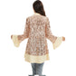 Sequin Mesh Cardigan with Sheer Embellished Sleeves and Flowing Open Front Design for Layering Style