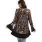 Sequin Mesh Cardigan with Sheer Embellished Sleeves and Flowing Open Front Design for Layering Style