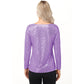 Long Sleeve Sequin Top with Crew Neck and Fitted Silhouette