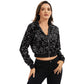 Sequin Zip-Up Hooded Jacket with Ribbed Hem and Long Sleeves for Party Wear