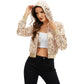 Sequin Zip-Up Hooded Jacket with Ribbed Hem and Long Sleeves for Party Wear