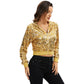 Sequin Zip-Up Hooded Jacket with Ribbed Hem and Long Sleeves for Party Wear