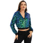 Sequin Zip-Up Hooded Jacket with Ribbed Hem and Long Sleeves for Party Wear