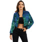 Sequin Zip-Up Hooded Jacket with Ribbed Hem and Long Sleeves for Party Wear