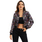Sequin Zip-Up Hooded Jacket with Ribbed Hem and Long Sleeves for Party Wear