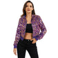 Sequin Zip-Up Hooded Jacket with Ribbed Hem and Long Sleeves for Party Wear