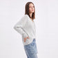 Oversized V Neck Longline Knit Pullover Sweater