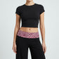 Contrast Foldover Waistband Leopard Print Cropped Trousers