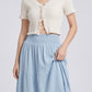 High Waist Smocked Tiered Maxi Skirt Boho Flowy Textured Long Skirt