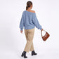 Abstract Graphic Print Long Sleeve Knit Sweater