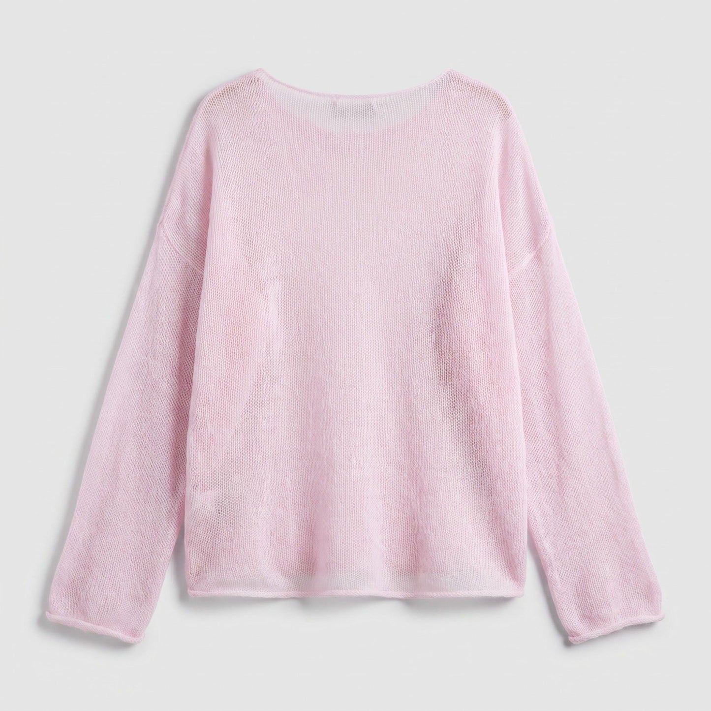Sheer Loose Knit Long Sleeve Sweater