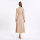 Long Sleeve Double Breasted Blazer Midi Dress with Notched Lapels