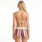 2 Piece Bikini Set with Stripe Print Triangle Top and Boyshort Bottoms