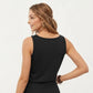 Sleeveless Tank Dress with Scoop Neck Adjustable Drawstring Waist Fitted Casual Mini Dress