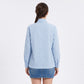 Tie-Neck Bow Long Sleeve Button-Down Blouse