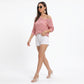 Open Stitch Knit Sweater One Shoulder Geometric Long Sleeve Top