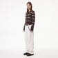 Geometric Pattern Button Front Knit Cardigan Sweater