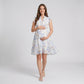 Floral Print Maternity Dress with Flutter Sleeves and Tiered Skirt