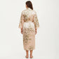 Plus Size Satin Floral Kimono Robe with Self Tie Belt Longline Open Front Lightweight Sleepwear