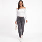 Off-the-Shoulder Lace Trim Long Sleeve Crop Top