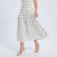 Polka Dot Square Neck Fit and Flare Midi Dress