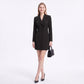 Long Sleeve Button Front Blazer Dress with Notched Collar
