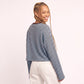 Striped Textured Knit Drop Shoulder Cropped Sweater