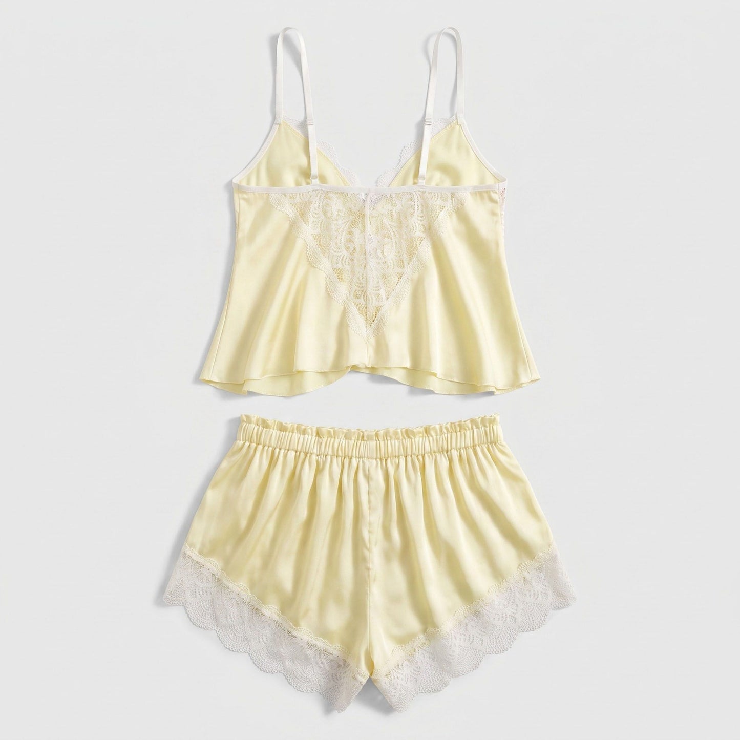 2-Piece Floral Lace Cami Top and Shorts Lingerie Set
