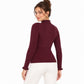 Mock Neck Ribbed Knit Long Sleeve Slim Fit Pullover Sweater
