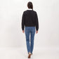 Wavy Pointelle Button-Front Long Sleeve Knit Cardigan