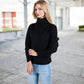 Long Sleeve Cable Knit Turtleneck Sweater