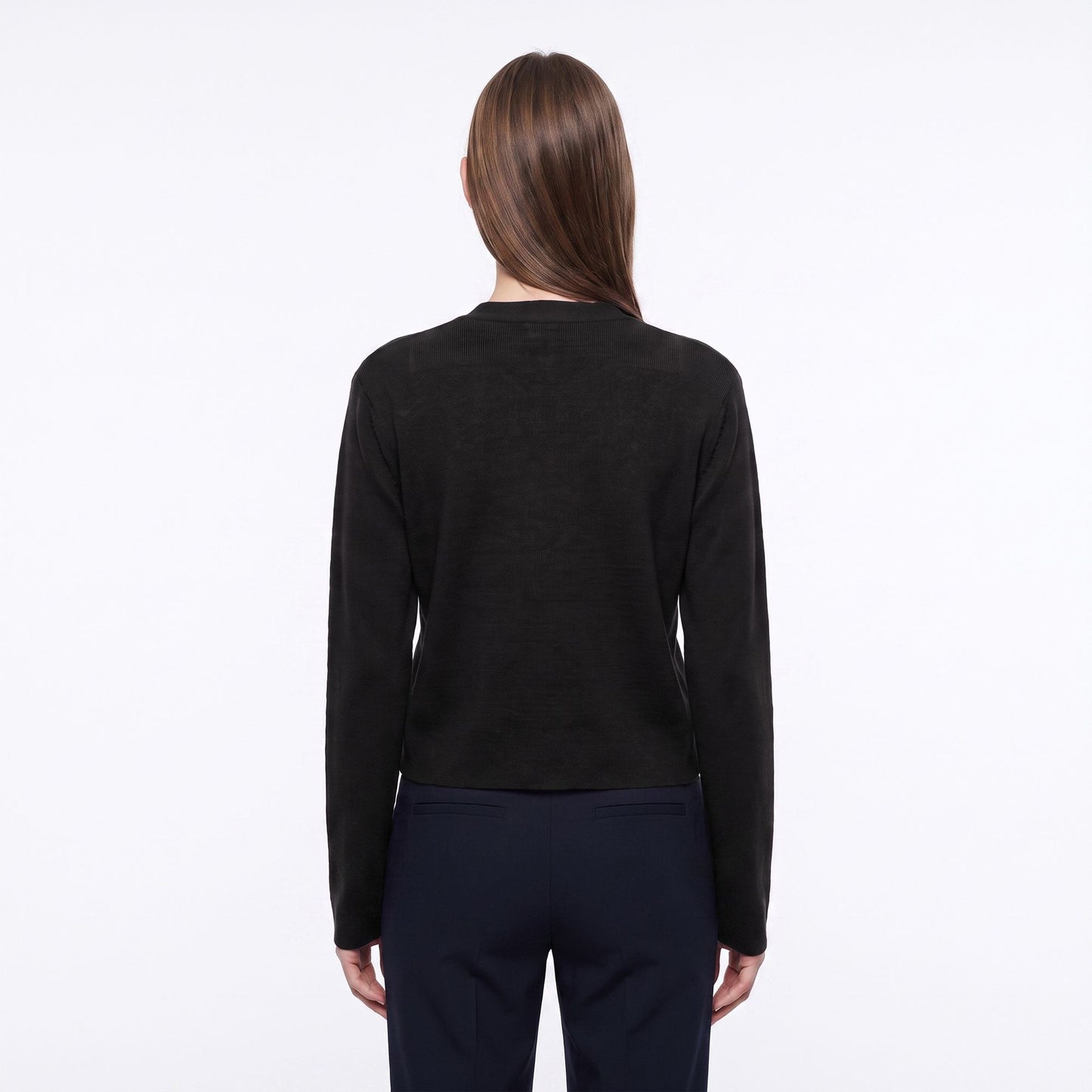 V Neck Decorative Gold Button Knit Cardigan Sweater