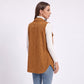Button Front Corduroy Vest with Flap Pockets