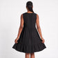 Sleeveless V-Neck Babydoll Ruffle Hem Dress with Pockets