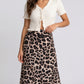 Leopard Print Midi Skirt with High Waist and Flowy A Line Fit