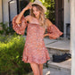 Off-Shoulder Dress with Ruffled Sleeves and Hem