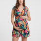 Tropical Print Maternity Romper with V-Neck and Smocked Empire Waist