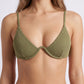 Ribbed Underwire Bikini Set with Adjustable Straps and High Cut Bottom