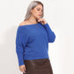 Plus Size Boat Neck Dolman Sleeve Pullover Sweater