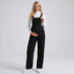 Maternity Corduroy Overall Jumpsuit with Adjustable Straps and Wide Leg Fit