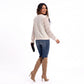 Lace Sleeve V Neck Quilted Ruffle Shoulder Top
