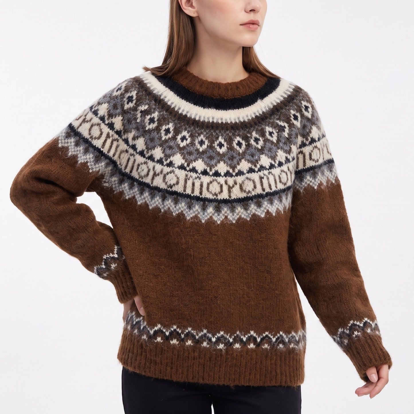 Fair Isle Crewneck Pullover Sweater